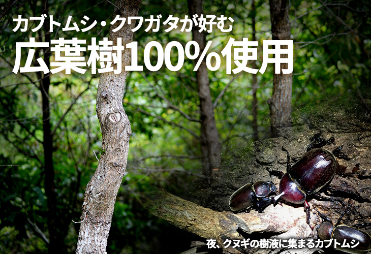 クヌギ・コナラなどの広葉樹100％使用